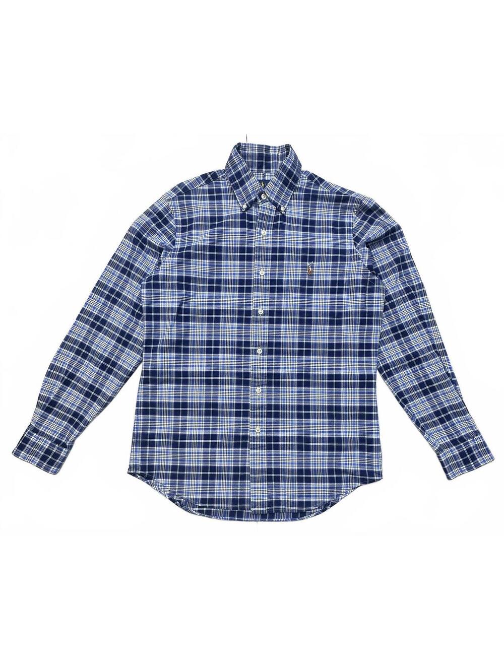 Polo Ralph Lauren Men’s Small Classic Fit Blue Plaid Button Down Shirt Pony